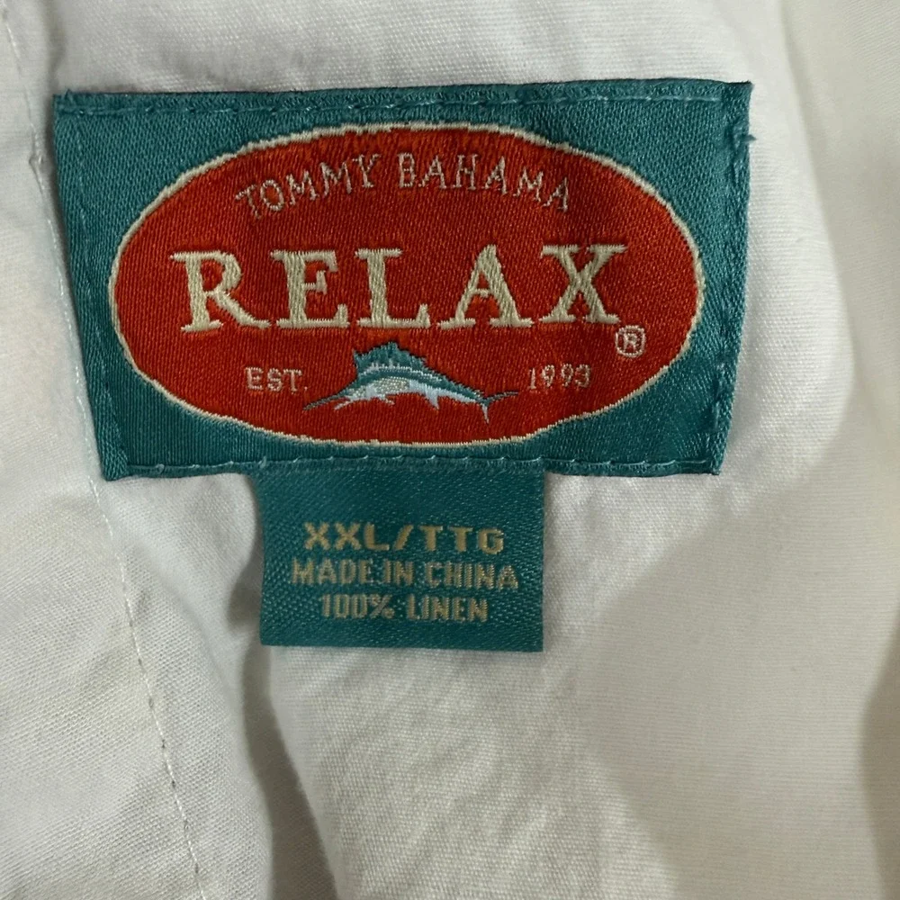 Tommy Bahama Cargo Pants Relax Mens XXL Beige 100% Linen Drawstring Waist Sand